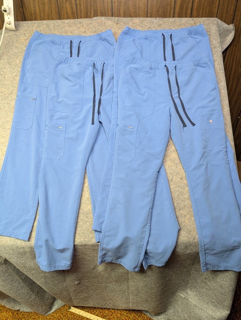 Lot of 4 Figs Technical Collection Pants Large Blue Scrub Medical Workwear